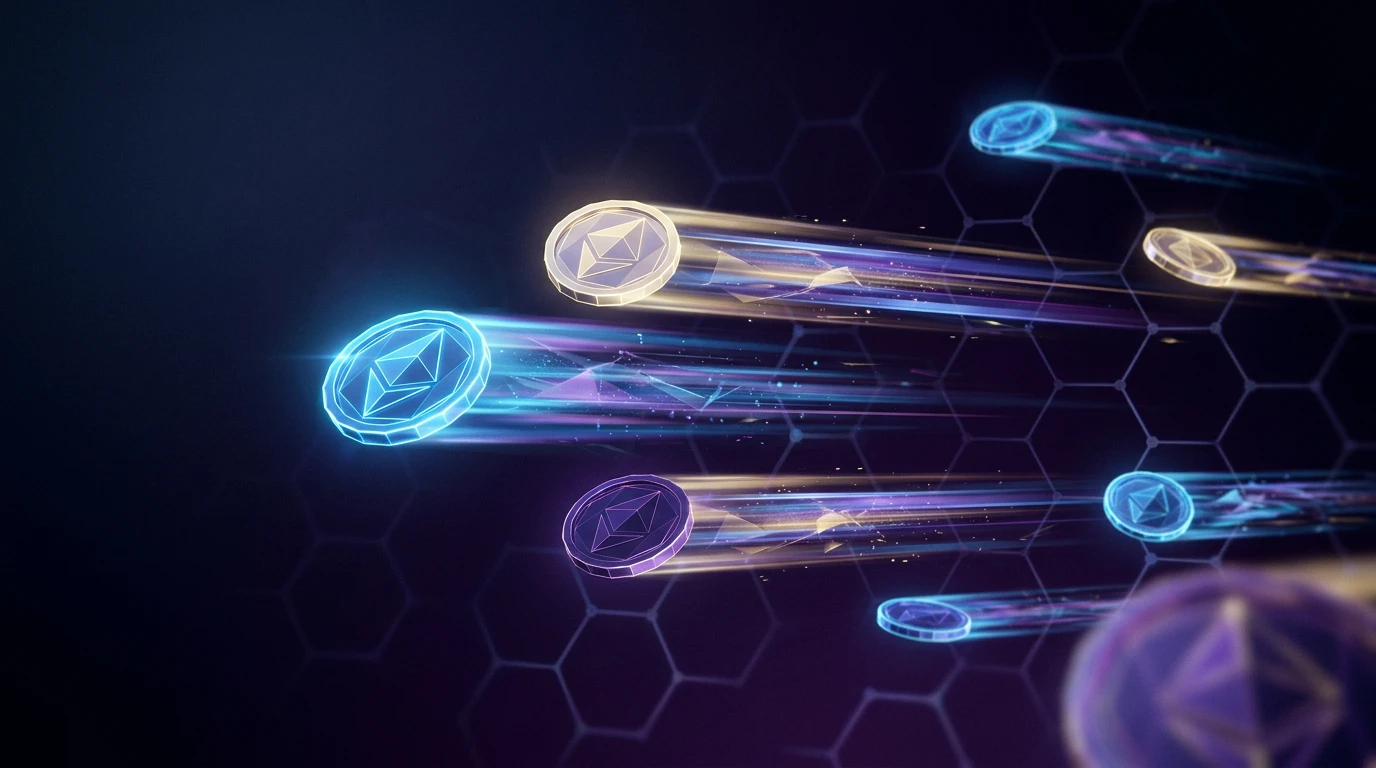 Concepto visual de retiradas rápidas con criptomonedas